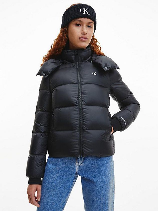 Calvin Klein USA Recycled Nylon Down Puffer Womens Jacket Black 1902568-HW